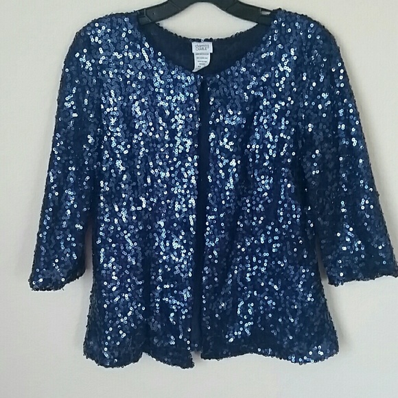 navy sequin jacket