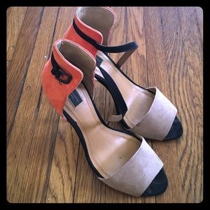 Zara color blocked heels