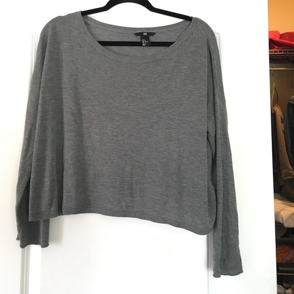 Grey summer scoop neck sweater