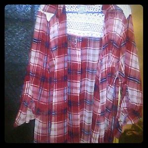 See through flannel with lace detailing !