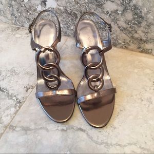 Calvin Klein Metallic Leather Sandal.