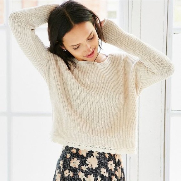 Kimchi Blue Cream Lace Sweater