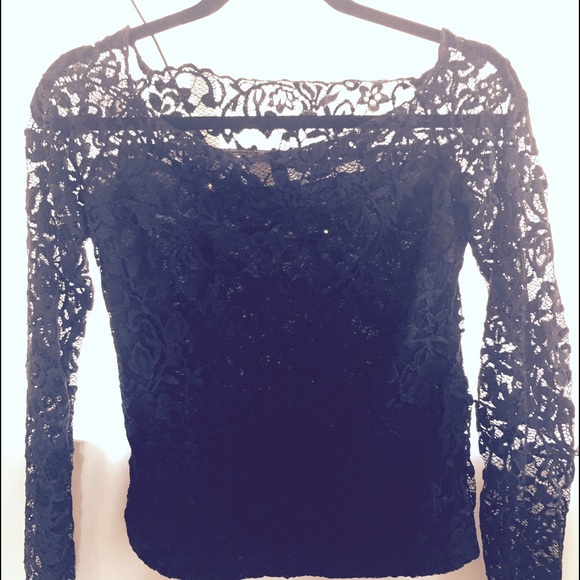 Off the shoulder (navy blue) lace top