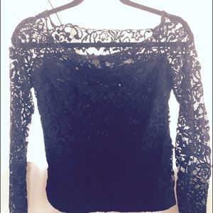 Off the shoulder (navy blue) lace top