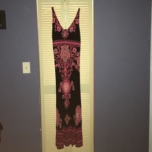 Black and pink maxi dress