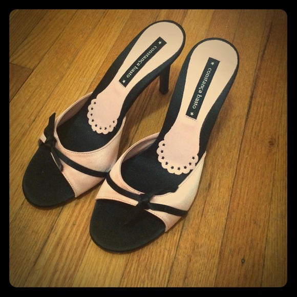 Constance Basto Shoes - Constance Basto pink satin slides