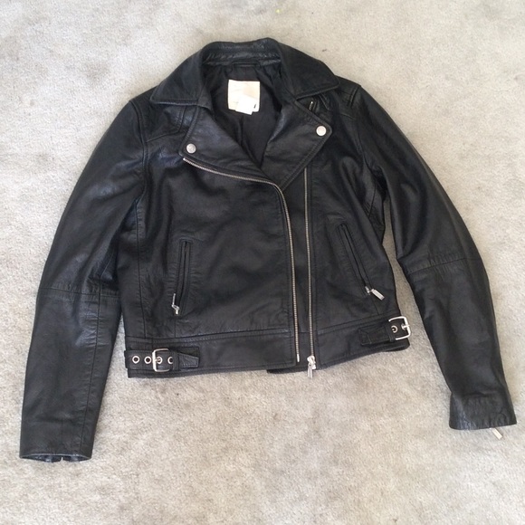 Real leather moto jacket