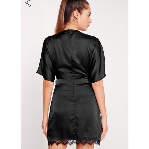 S A L E❗️NWT Missguided Silky Lace Kimono Dress - Picture 3 of 4
