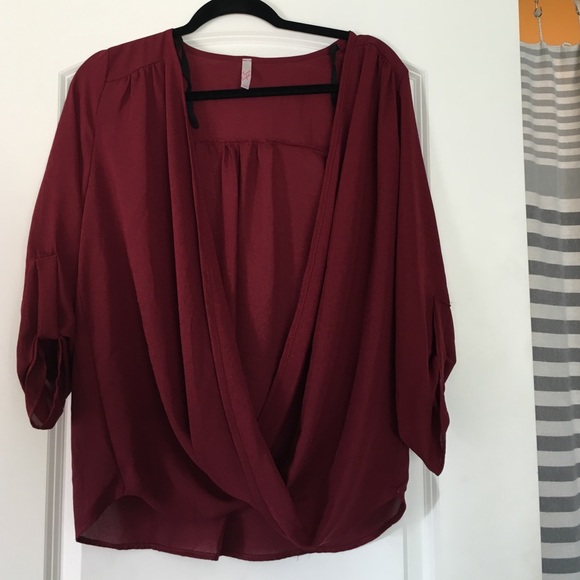 Deep V chiffon blouse