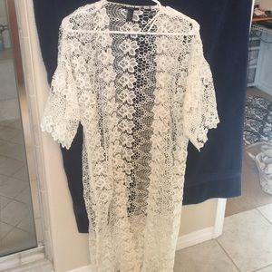Cream colored lace cardigan
