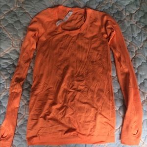 lululemon swiftly tech orange long sleeve NWOT