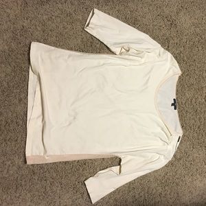 Gap 3/4 sleeve cream top with details