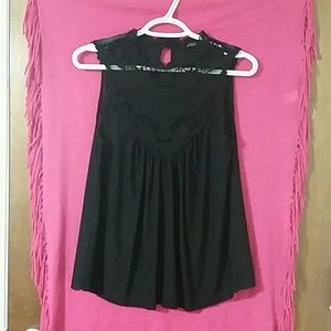 Iris Los Angeles Sheer Black Blouse