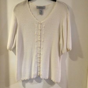 V-Neck Button Front Top