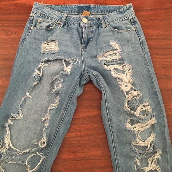 Distressed jeans