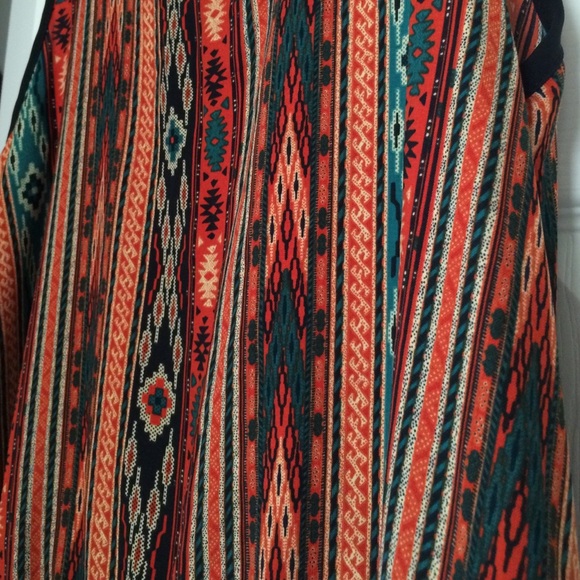 Tribal Print Tank with Fringe - Picture 3 of 4