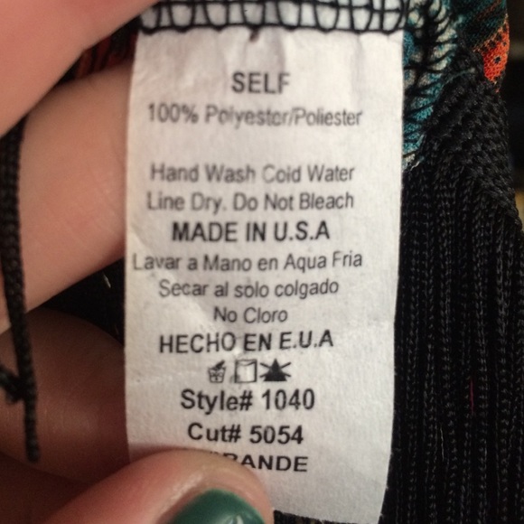 Tribal Print Tank with Fringe - Picture 4 of 4