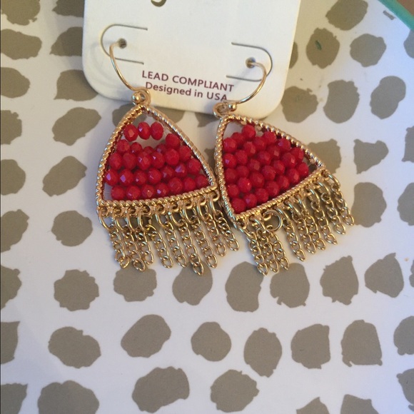 Red Bead earrings