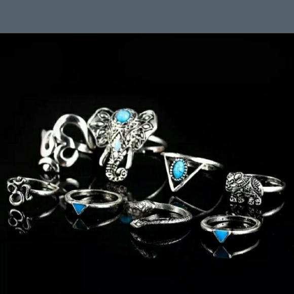 8 Tribal Antique Silver Rings- Various Sizes- NWB - Picture 2 of 4