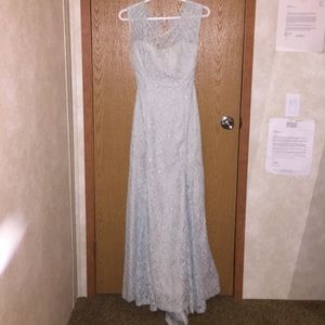 Baby Blue Lace Prom Dress