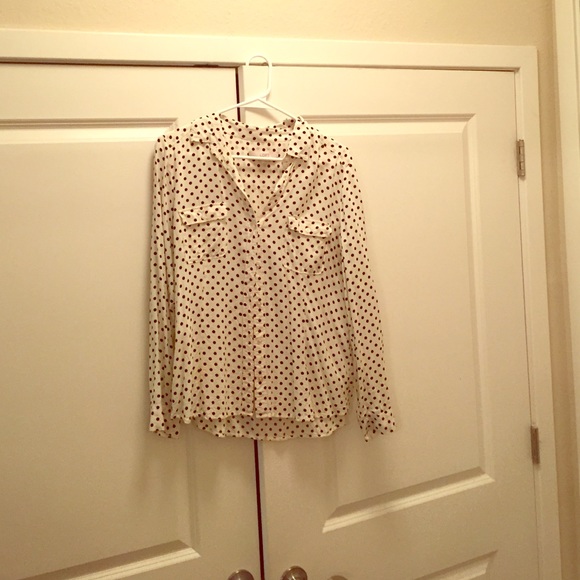 LOFT Tops - Cute polka dotted collared shirt