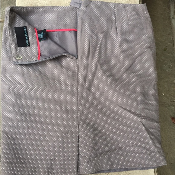 Cynthia Rowley Grey and white mini polka dot skirt