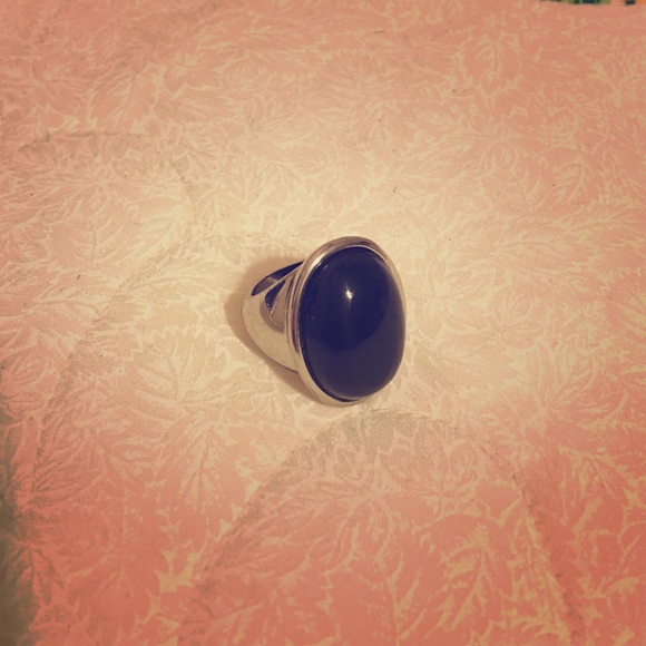 Black stone ring.