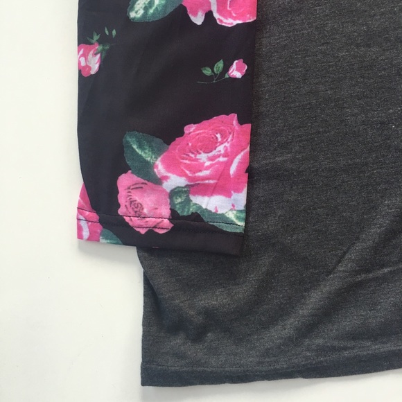 Morning Glory. Floral Girly Baseball Tee - Picture 4 of 4