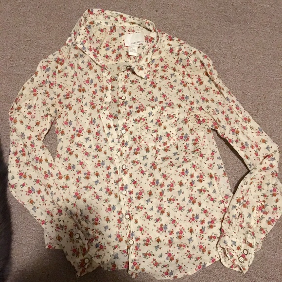 FLORAL BUTTON DOWN - Picture 1 of 3
