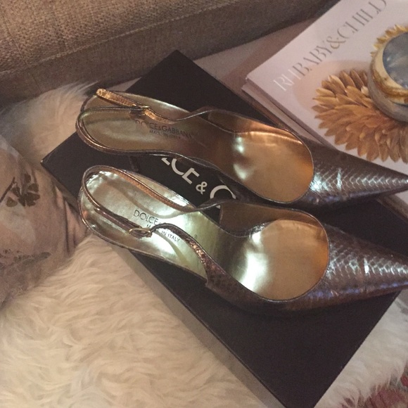 Bronze Dolce & Gabanba Slingbacks - Picture 2 of 4