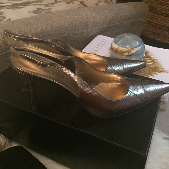 Bronze Dolce & Gabanba Slingbacks - Picture 3 of 4