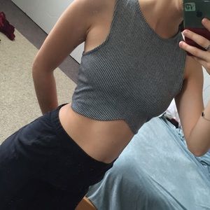 Silence+Noise Ribbed Striped Crop Tank Top