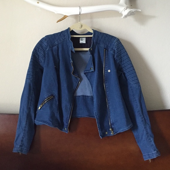 H&M jean moto jacket, size 10.