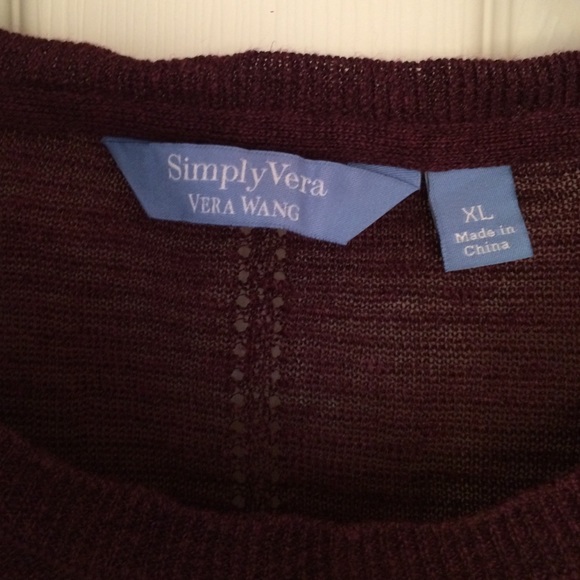 Asymmetrical Maroon Light Woven Sweater - Picture 3 of 3