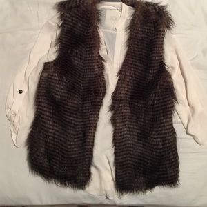 Brown & black Faux fur vest