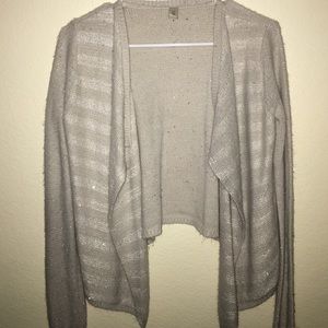 Beige sparkly stripped cardigan