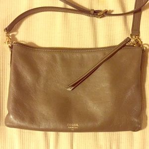Fossil Sydney Top Zip Purse / Bag Brown