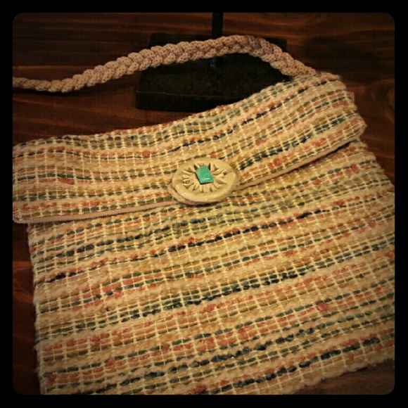 NEW NATIVE AMERICAN BOHO PURSE W/TURQUOISE STONE