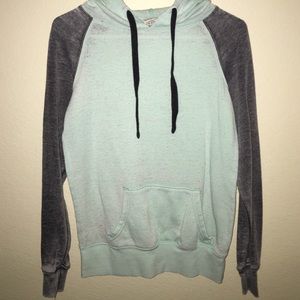 Grey and teal hoodie