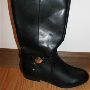 Tommy Hilfiger Wide Calf Black Riding Boots