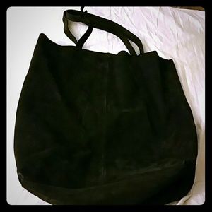 Dark navy suede bag.