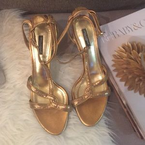 Gold Dolce and Gabbana Sandals