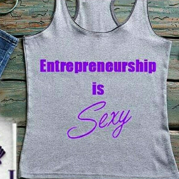 Entrepreneurship is Sexy Grey Ladies Tank
