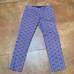 Purple and White Capri Dress Pants