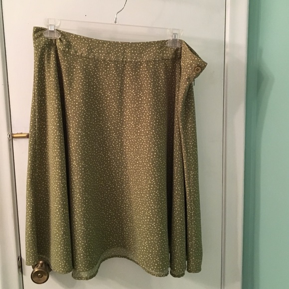 Olive polka dot skirt