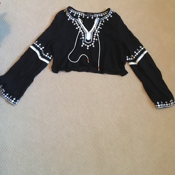 Cropped Embroidered Top