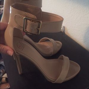 Strappy nude heels