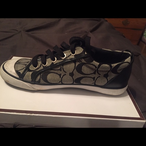 Coach black tennis shoes