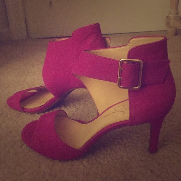 Jessica Simpson bright pink heels