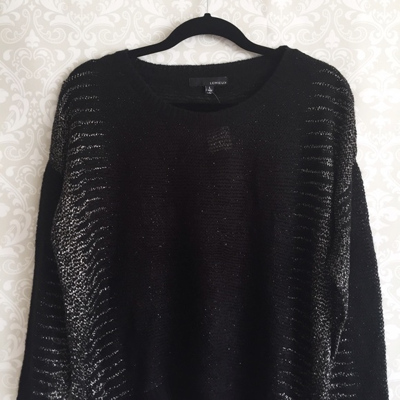 Black and Silver Shimmer Sweater - Picture 2 of 4